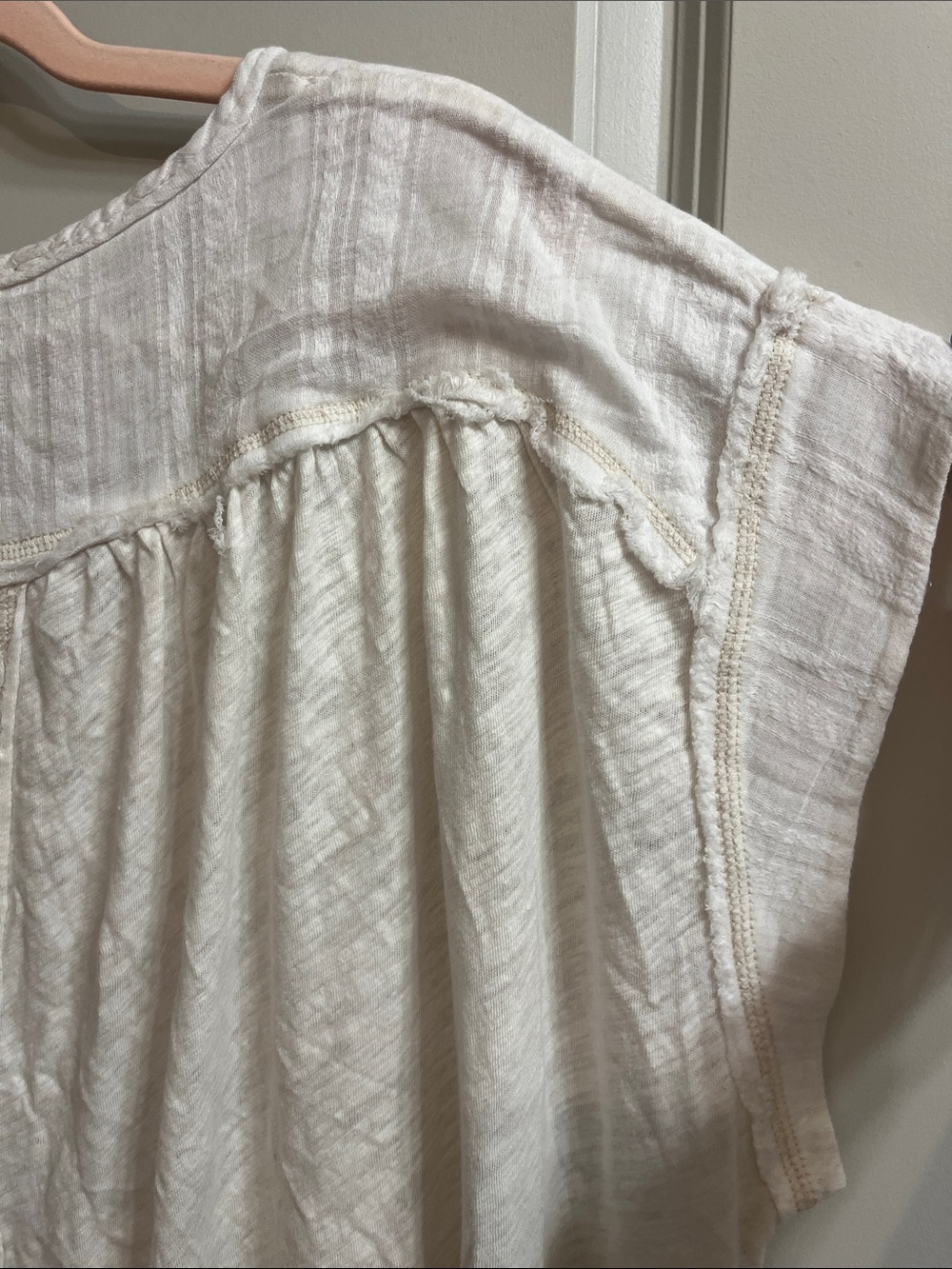 Free People Cream Button-Front Peasant Tunic - Picture 13 of 16